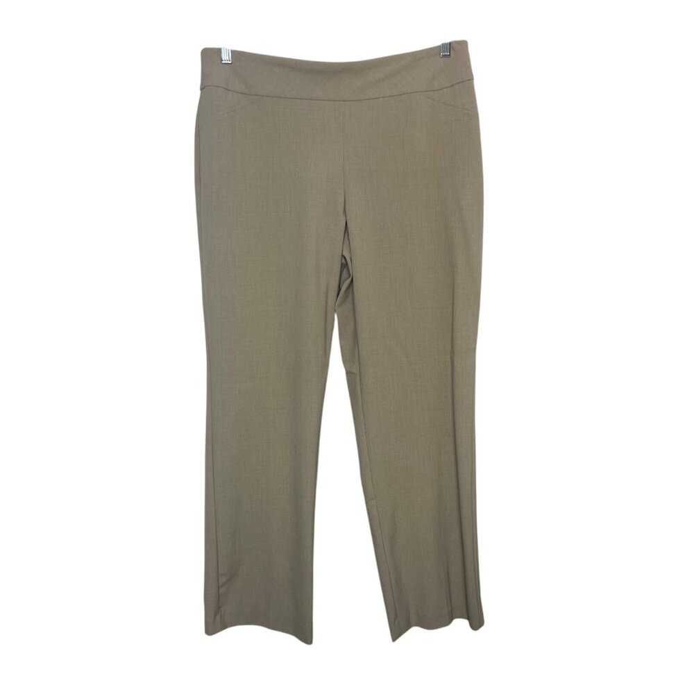 Roz & Ali Pull On Pants Womens Petite 14P Tan New Workwear Dressbarn